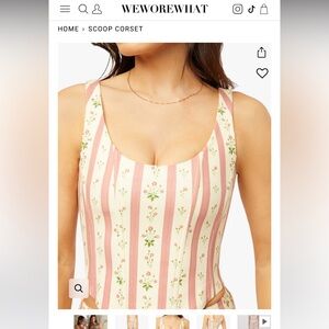 Weworewhat Cute Corset Pink Floral Top